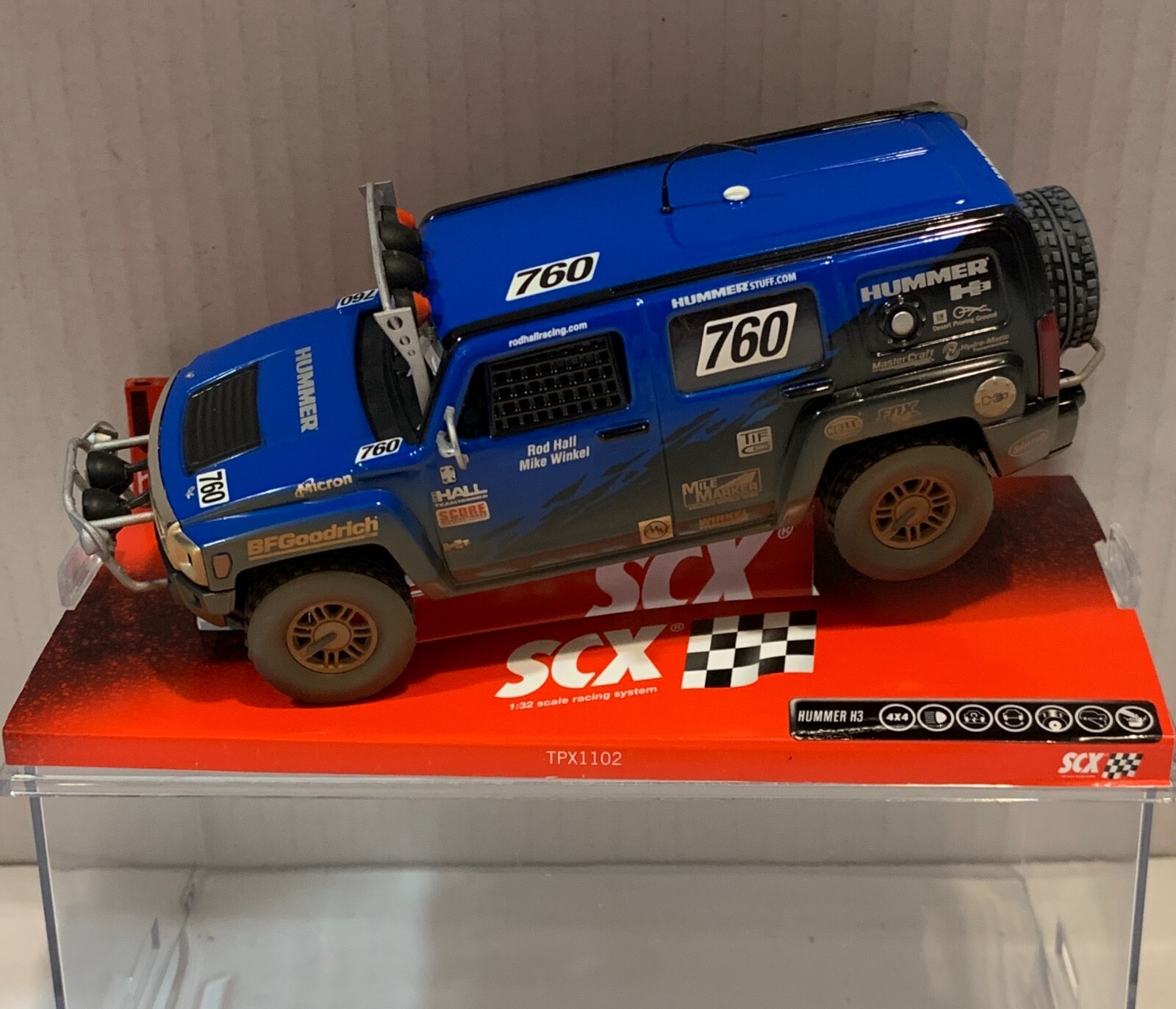 Slot Car Scx scalextric 64260 Hummer H3 #860 Tt R.HALL-M.WINKEL Effect Mud