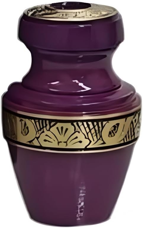 At Peace Memorials Tranquility Dark Purple Keepsake Urn for Ashes