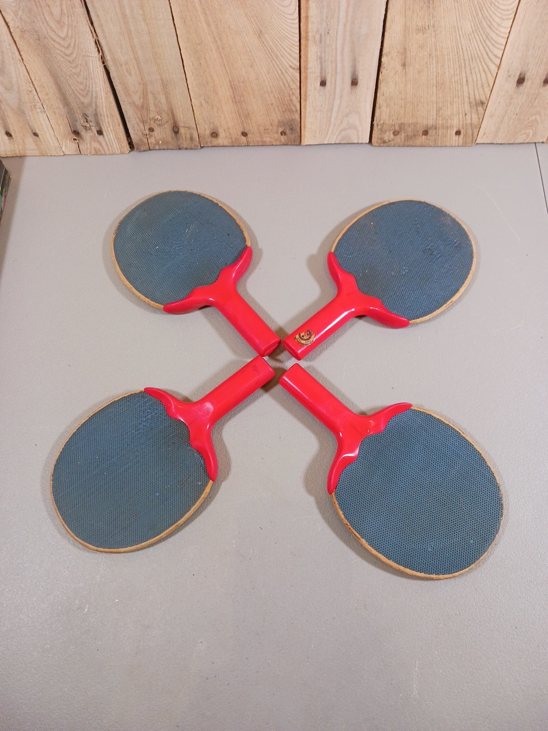 Vintage Ping Pong Table Tennis Paddles Raquets Sport Plastic Handles Wilson Lot 