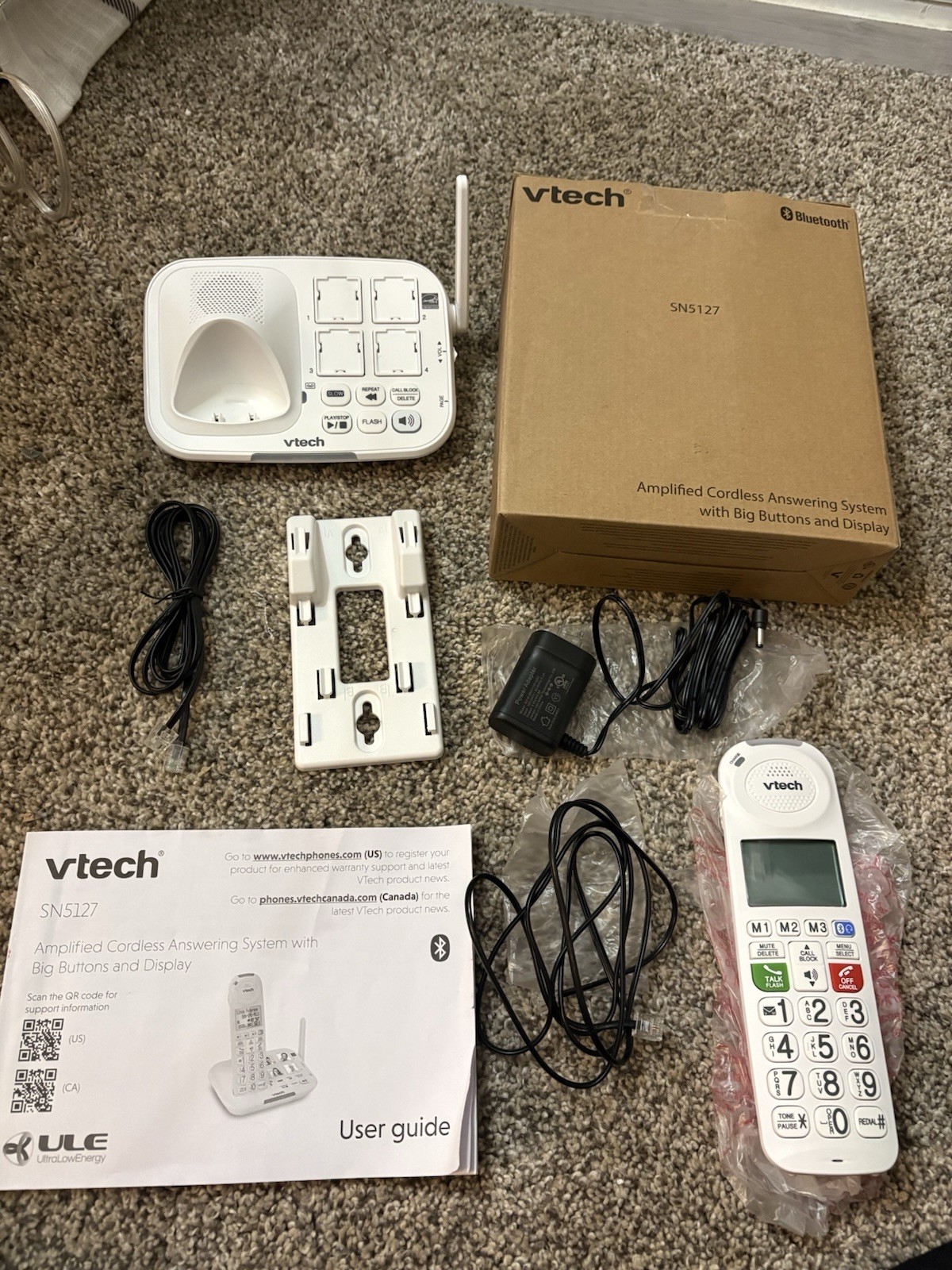 VTech SN5127 Amplified Cordless Phone Big Buttons Loud Ringer w/ Answering