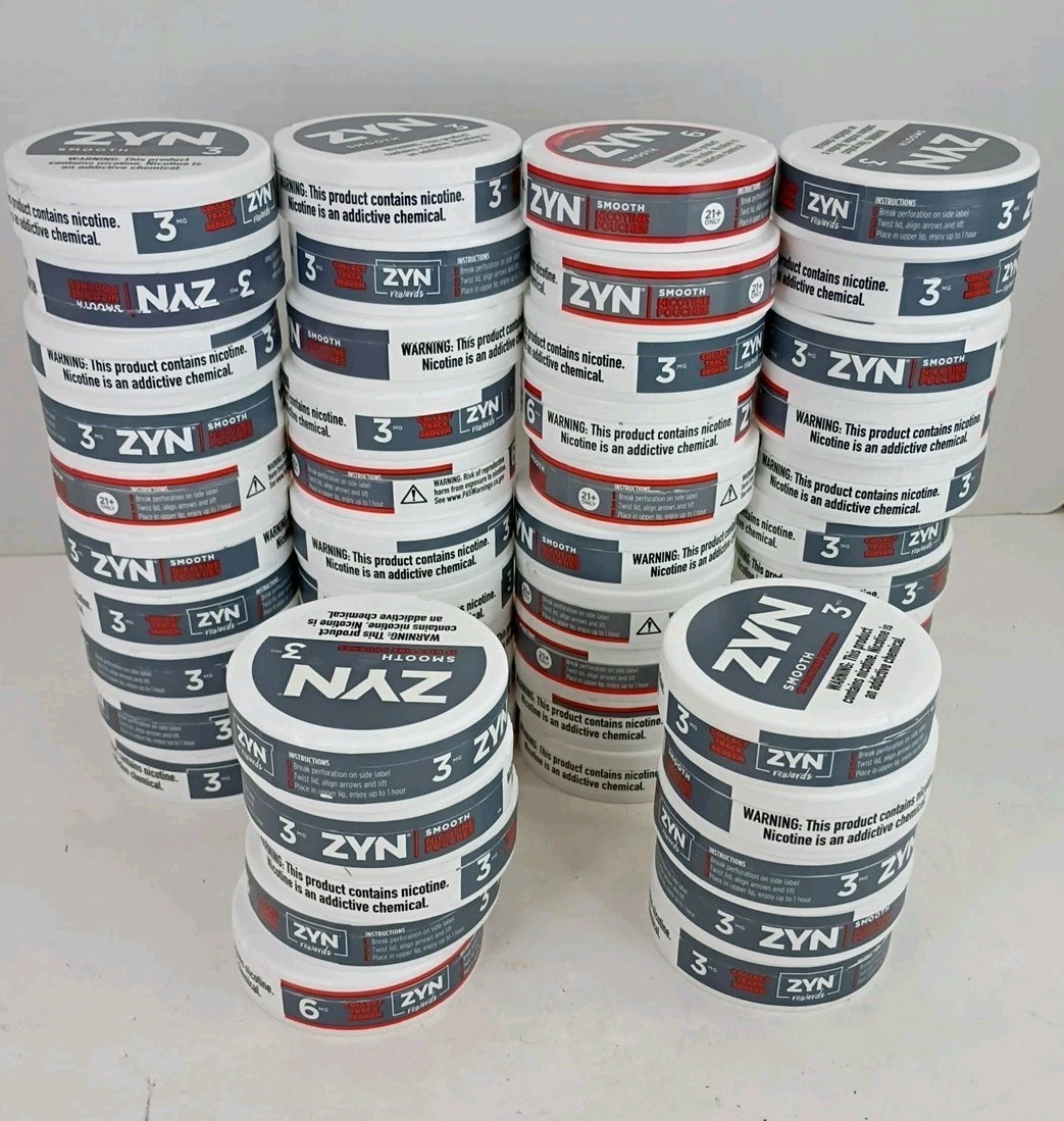 50 Empty Zyn Cans With UNUSED Rewards Code Labels Lot Of Zyn Codes 