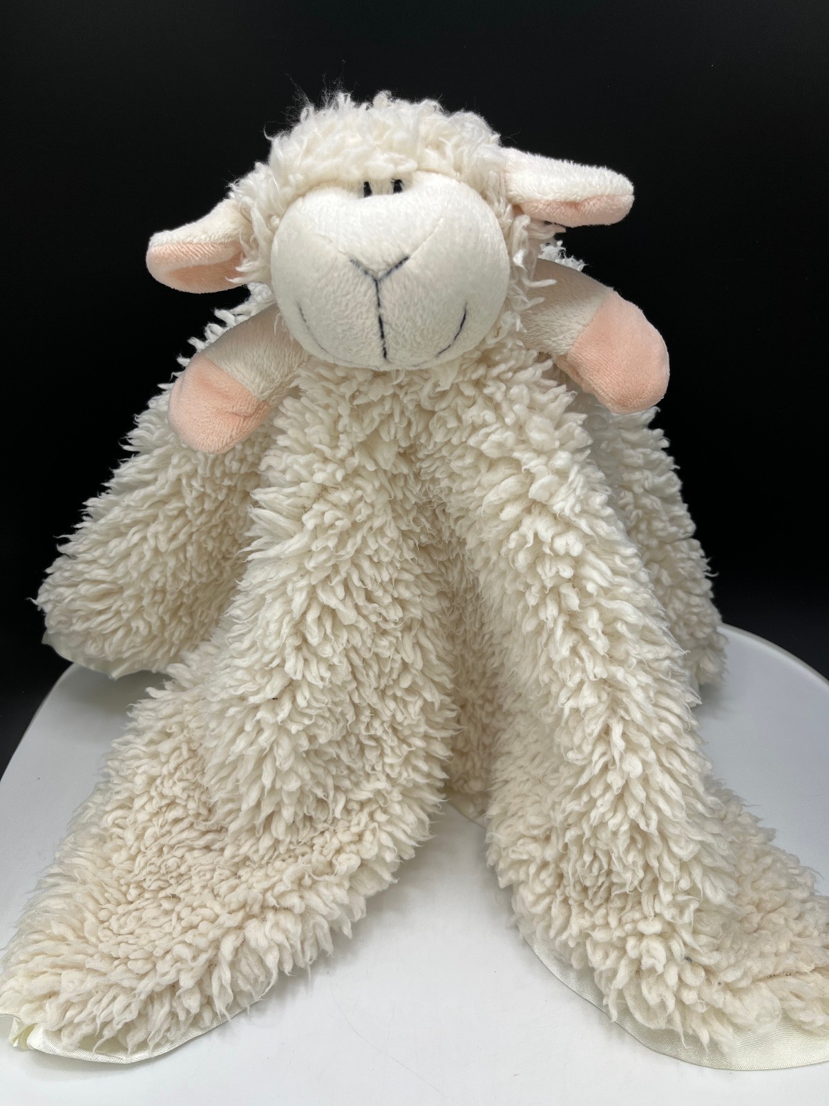 Stephan Baby LAMB LOVEY PLUSH Satin Trim Sherpa Security Blanket Newborn