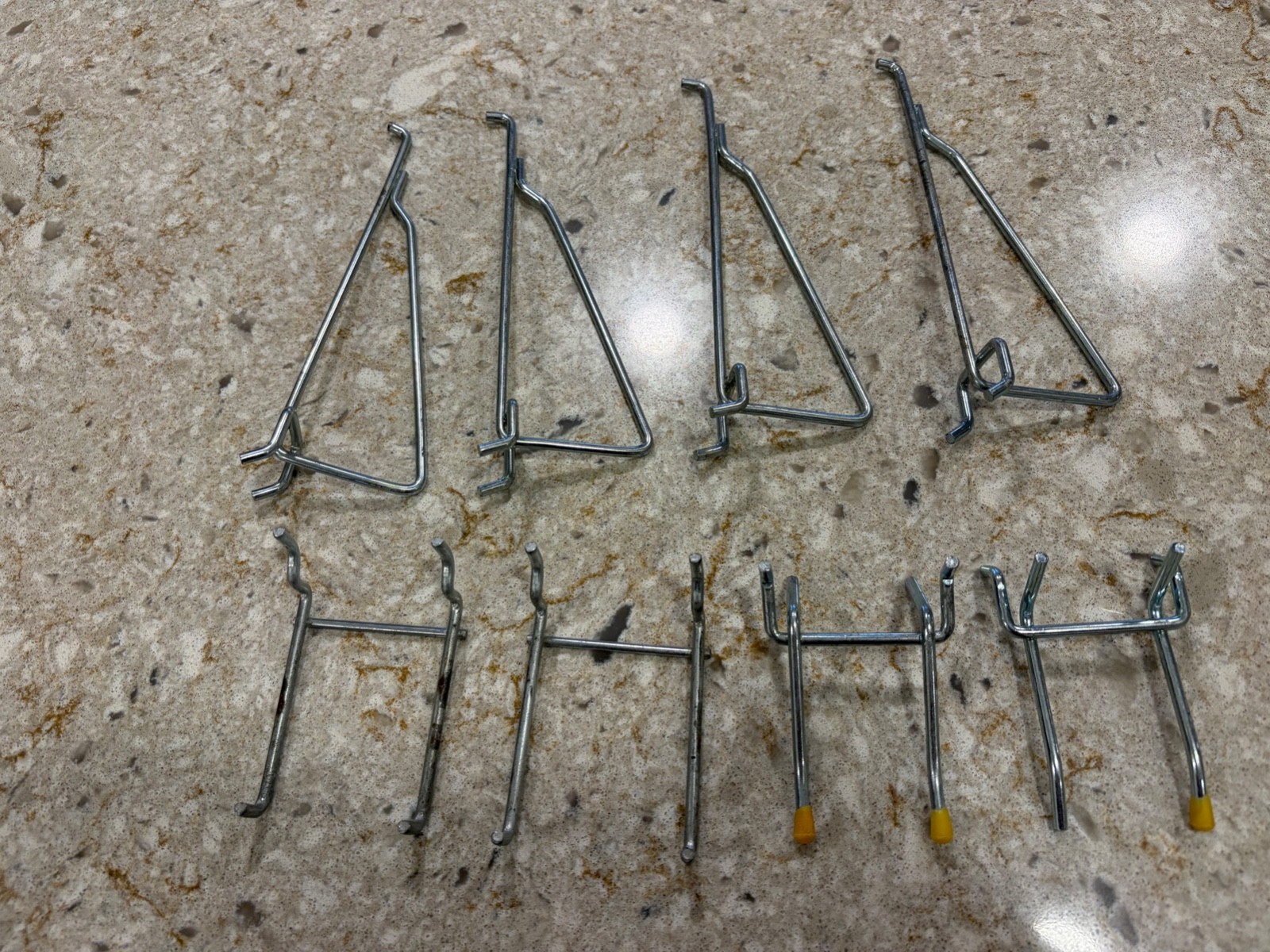 Pegboard Shelf Hooks and Double Arm Hangers - Ends are 1/8 Inch