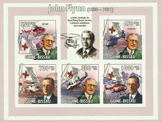 Guinea Bi 2009 MNH Imperf SS, John Flynn Red Cross, Air Ambulance Flying Doctors