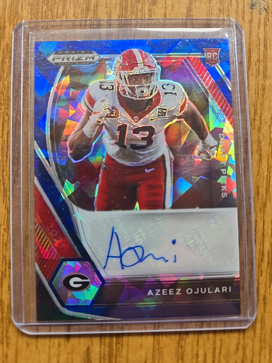 2021 Panini Prizm Draft Picks Azeez Ojulari Cracked Ice Auto /75