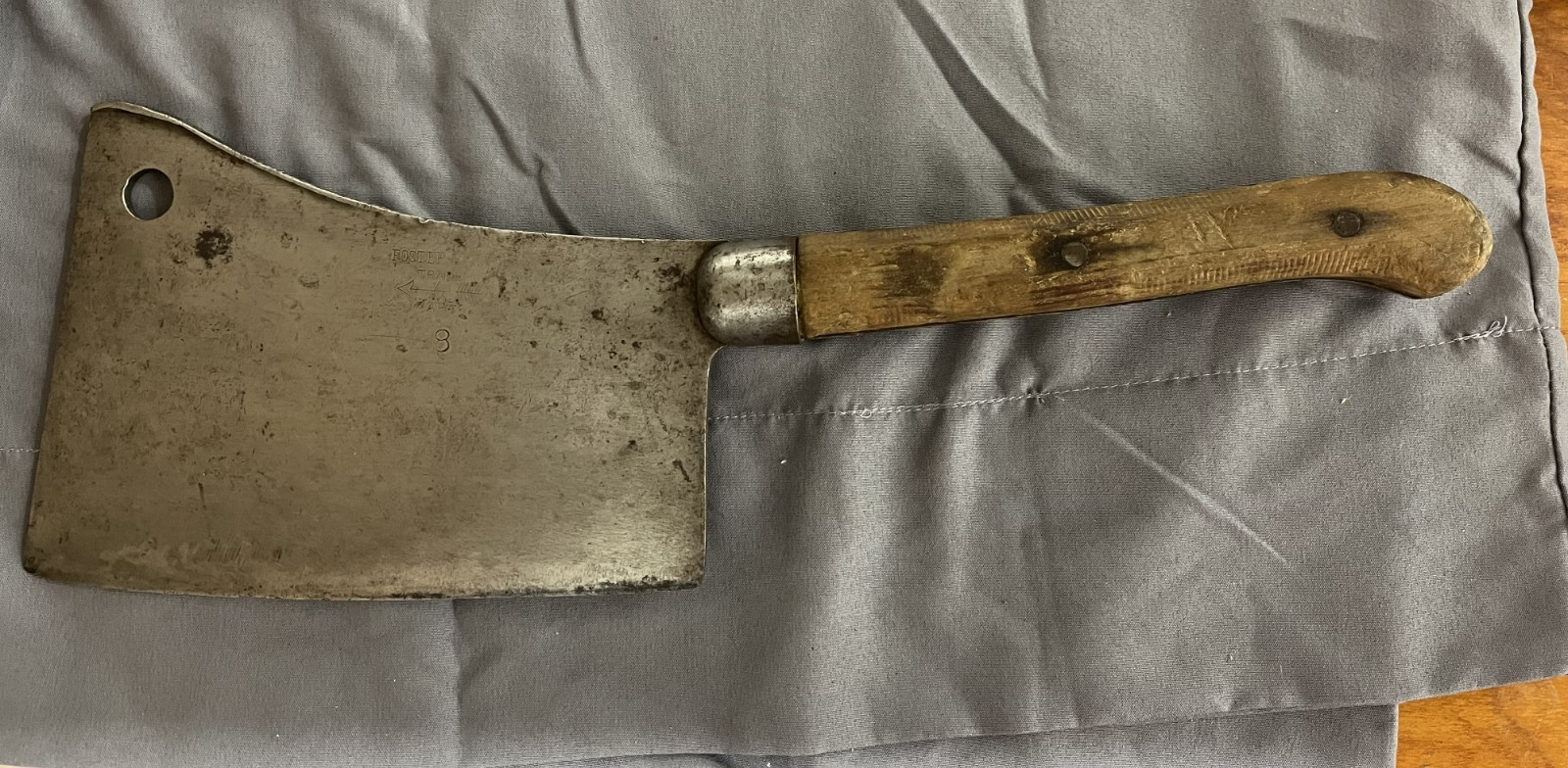 Foster Bros #8 Meat cleaver, Arrow Trade Mark, 16" length, 8" blade