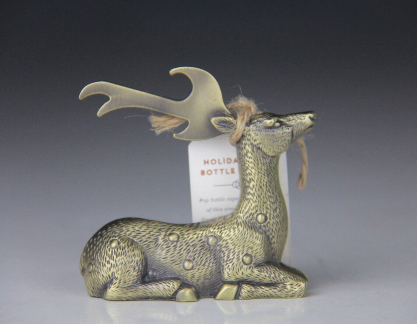 HOLIDAY DEER BOTTLE OPENER TWINE LIVING CO, 3.25" L X 3" CHRISTMAS ALLOY BRONZE