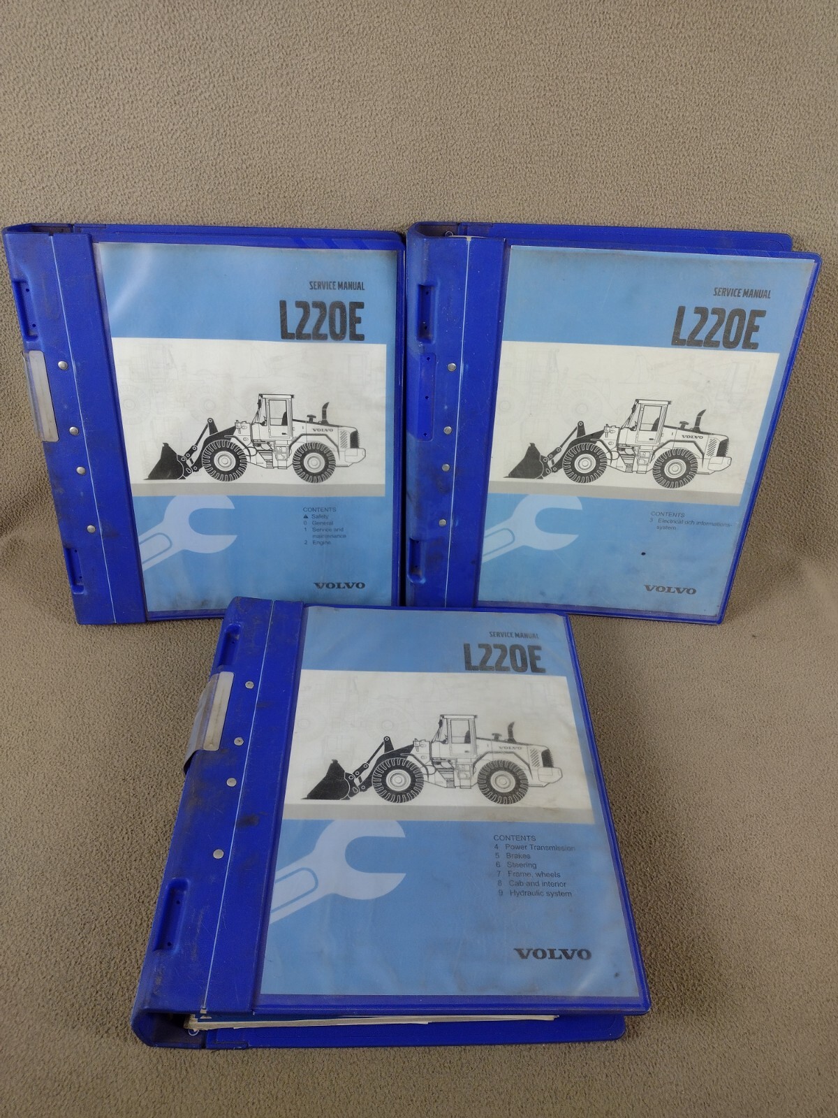 Volvo L220E Wheel Loader Shop Service Repair Manual Volumes 1-3 Binders