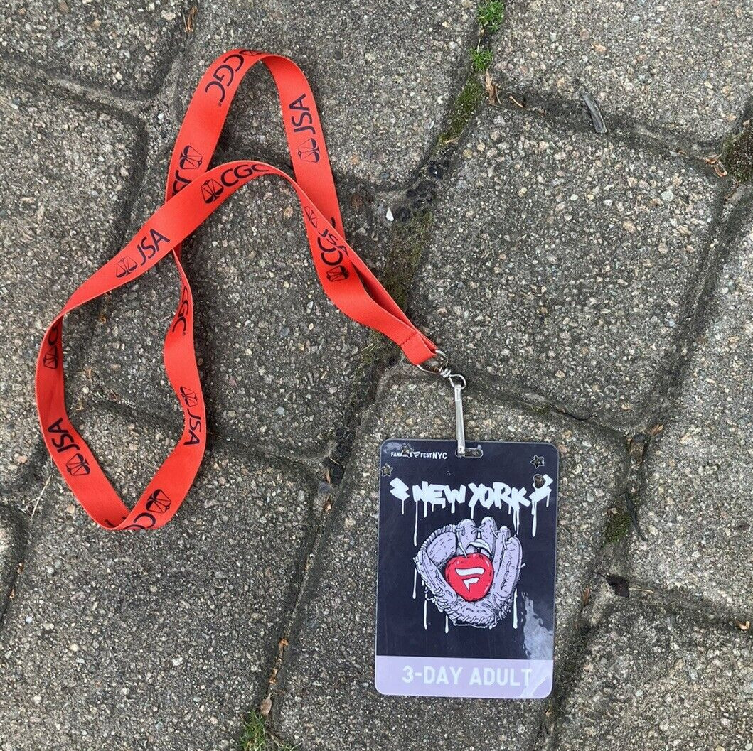 FANATICS Fest Used '3 Day Adult' Badge / Entry Ticket - RARE w/ lanyard NYC 2024