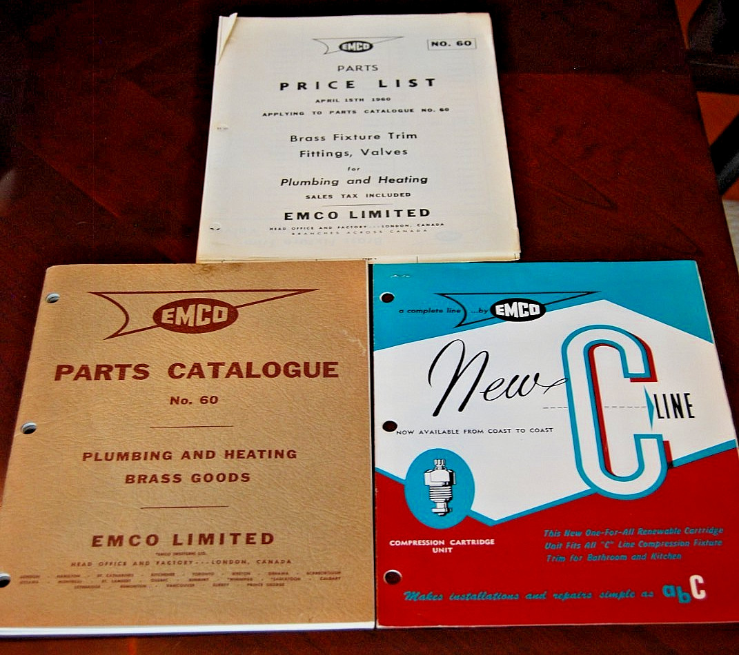 VINTAGE 1960 EMCO CATALOG PLUMBING, HEATING, VALVES FAUCETS ETC & PRICE LIST