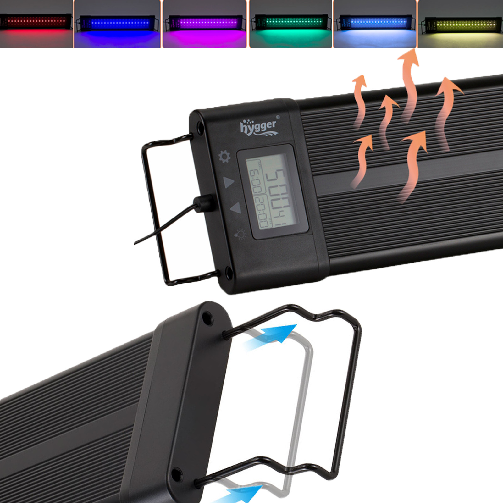 hygger 24/7 Lighting LED Aquarium Light RGB Adjustable Timer Extendable 12-55"