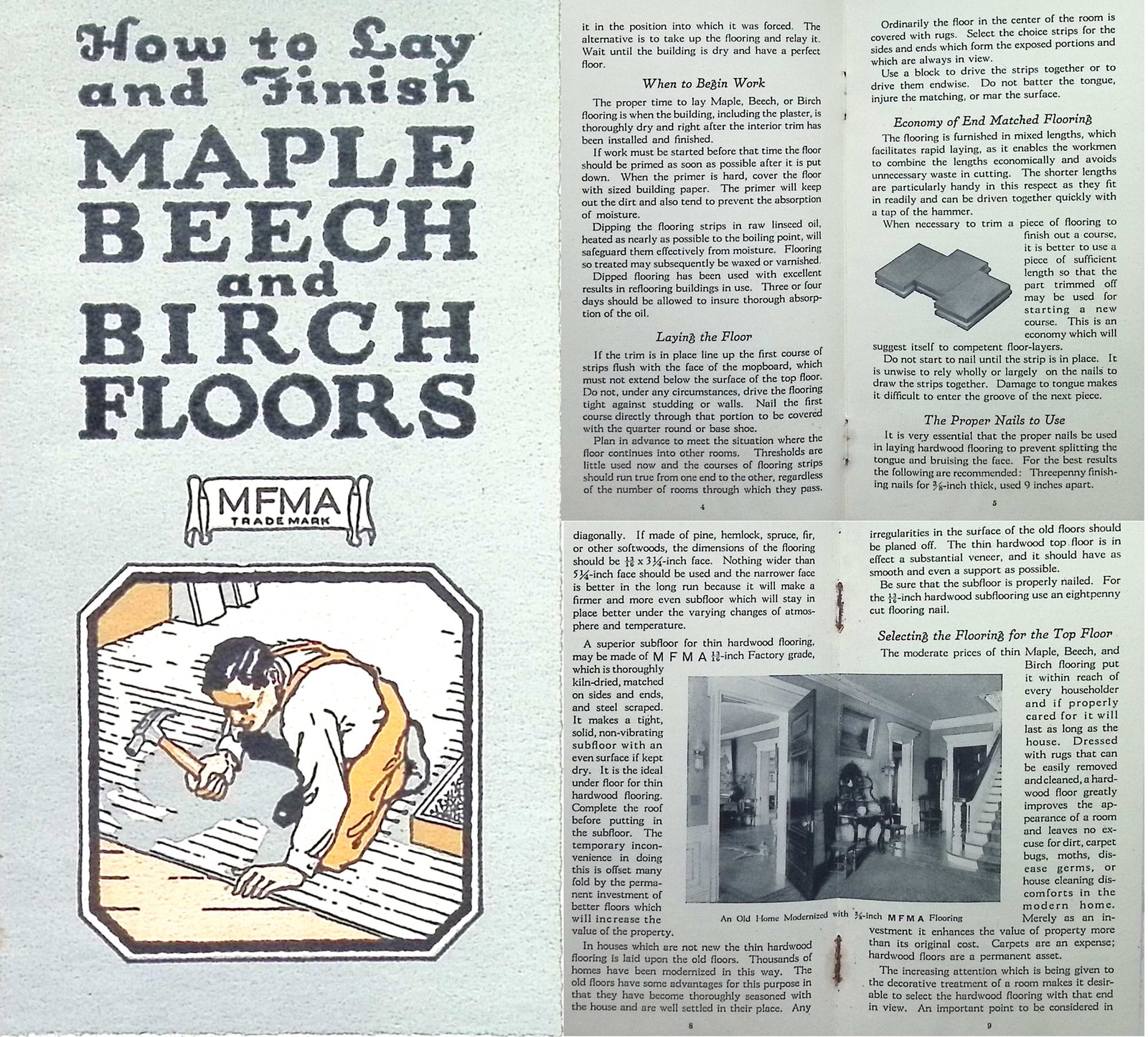Orig. "How to Lay and Finish Maple & Birch Floors" Booklet - mjdtoolparts