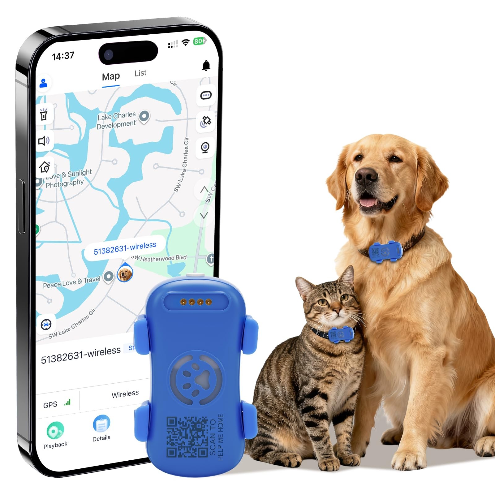 Best Guardtix GPS Tracker for Dogs & Cats Pet Location with Smart Alerts History