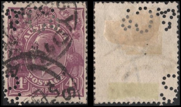 Australia #32 Used perfin