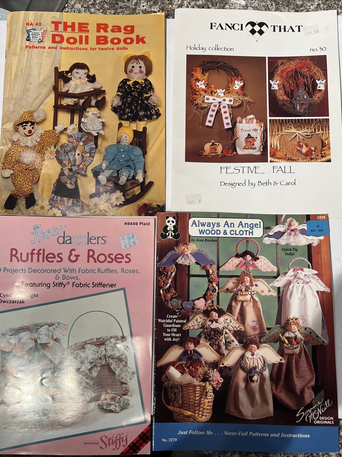 Lot of Fabric Crafts Pattern and Instruction Booklets Vintage 1976, 89, 90, 91