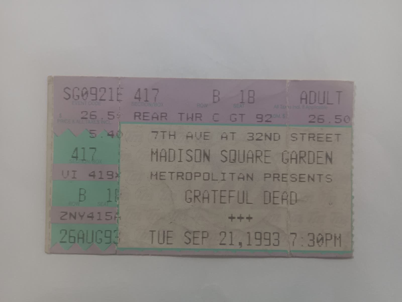 Grateful Dead - Madison Square Garden - September 21, 1993