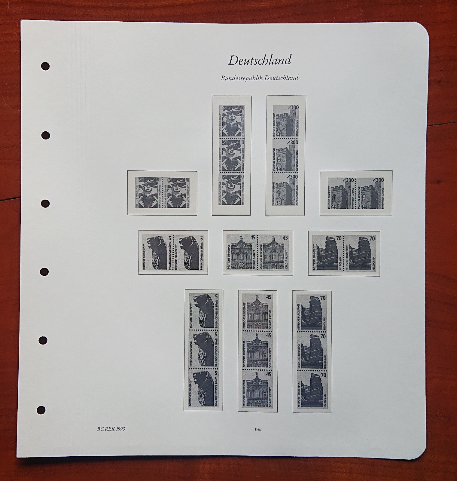 Vordruckblatt Federal Republic Germany Borek 1990 S.S.116a Helgoland Hambach