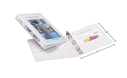  Mini Durable View 3 Ring Binder, 1/2 Inch Round Rings, 1 0.5" White 1 Pack