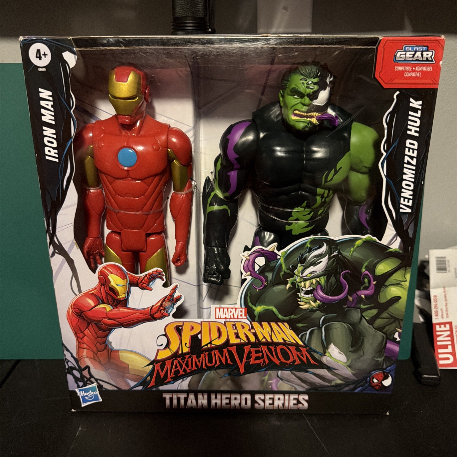Marvel Spider-Man Maximum Venom Titan Hero 12" Iron Man & Venomized Hulk E8685