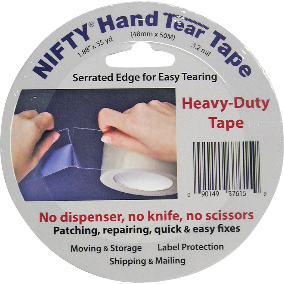 Nifty 2 In. x 55 Yd. Clear Hand Tear Sealing Tape T3761RTL Nifty T3761RTL