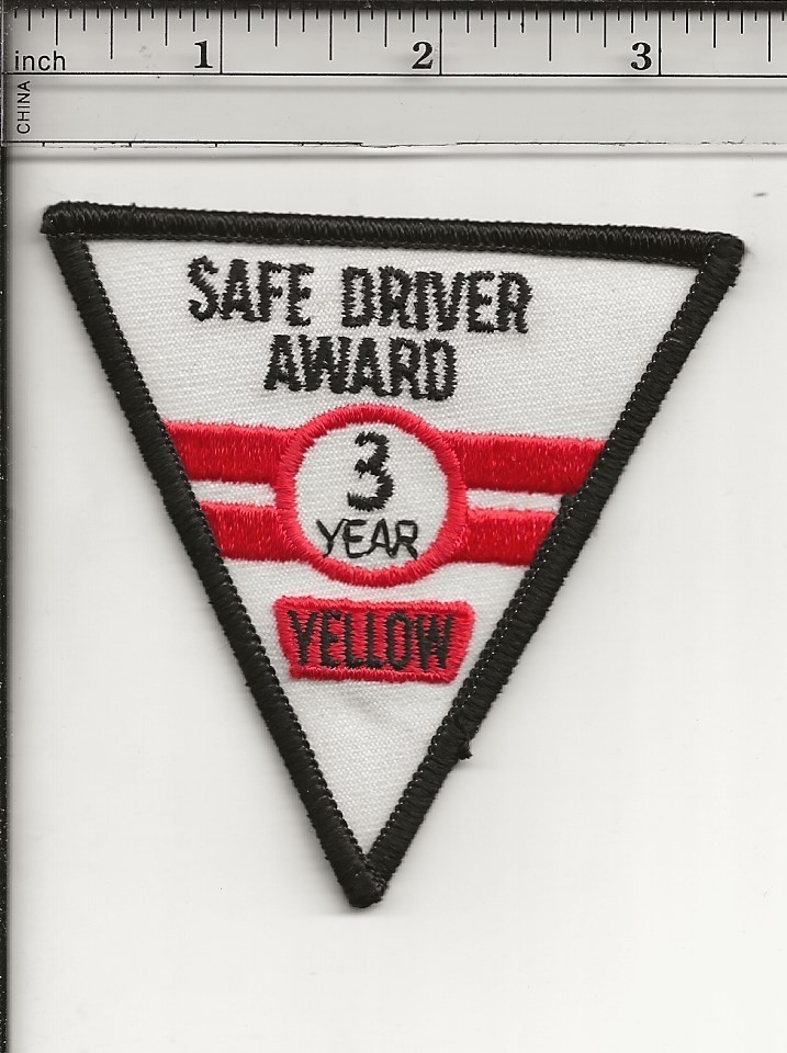 Yellow Freight 3yr safe driver award trucking company patch