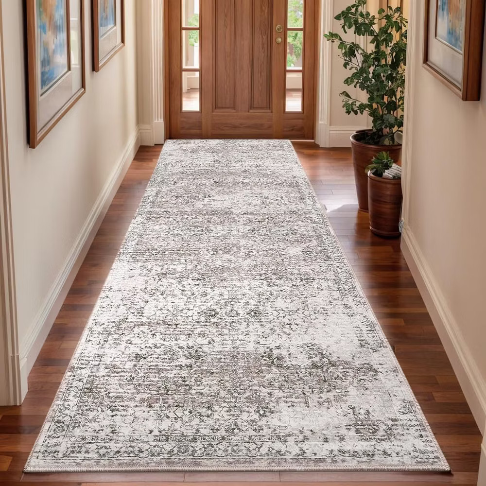 Boho Entryway Runner Rug Washable Non Slip Non Shedding Area Rug, Soft