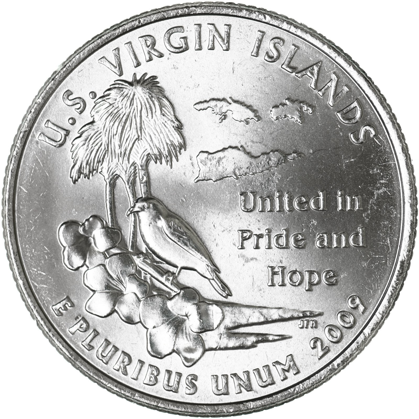 2009 D Territories Quarter US Virgin Islands BU CN-Clad US Coin