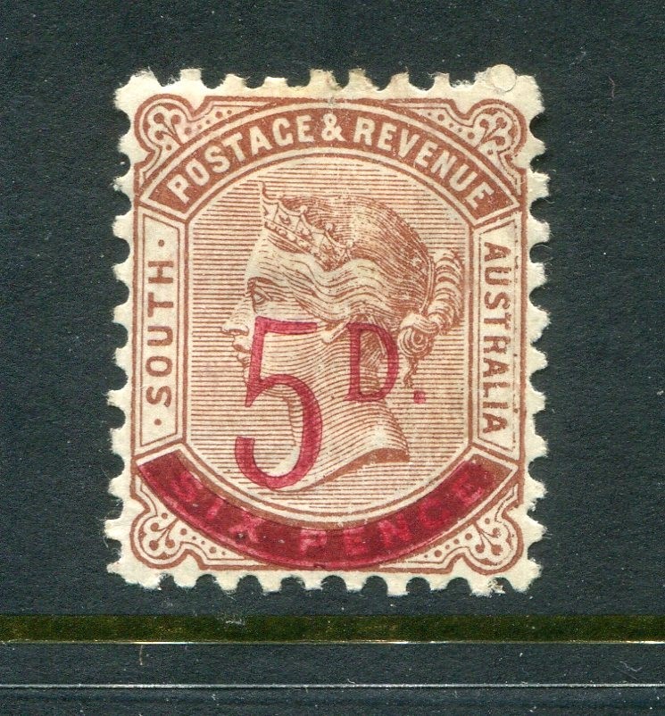 South Australia #95 Victoria Surcharge 5 P. [Mint Hinged] 