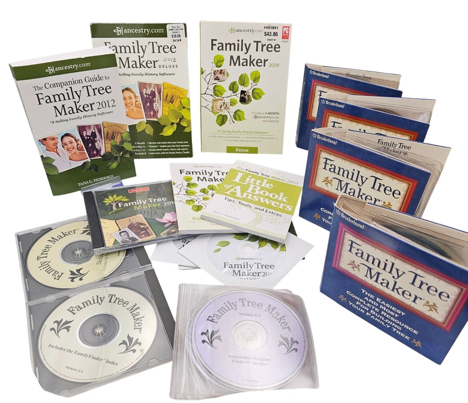 Family Tree Maker Software Bundle Over 60 Disks Various Years and Brands