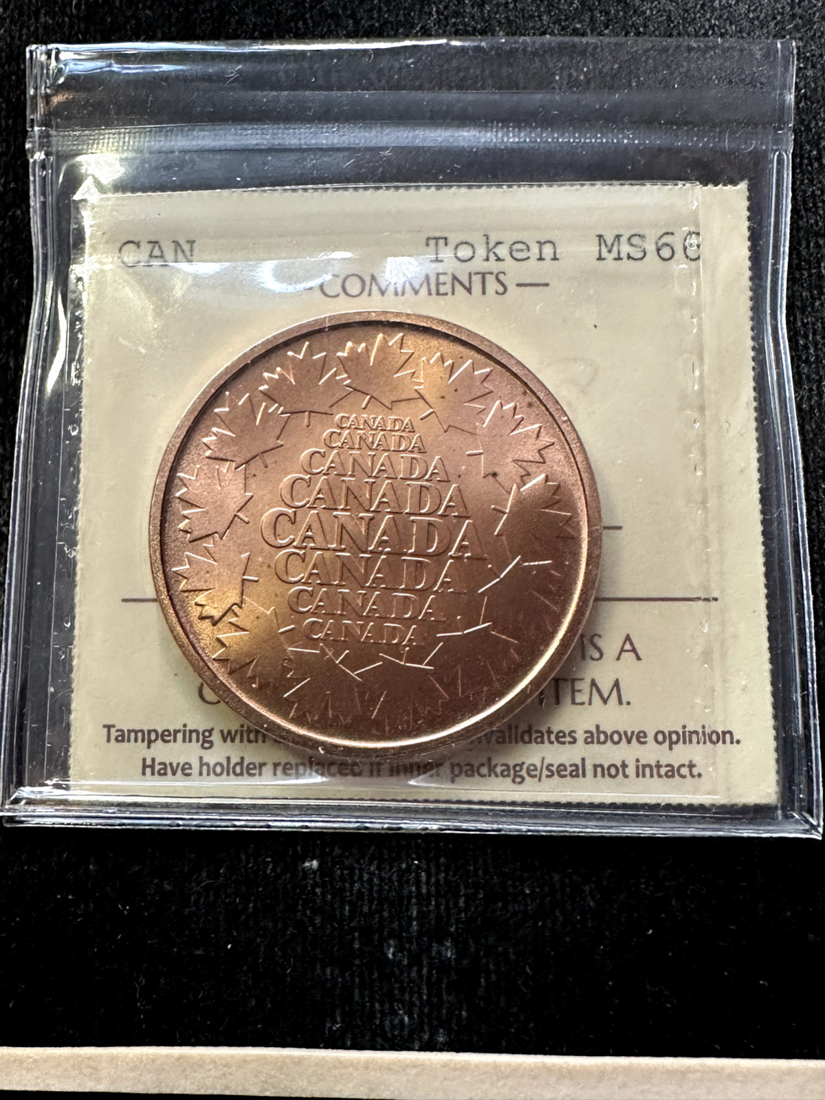 Canada; RCM Salesman Sample Token, CH# SS-3  ICCS Graded**MS-66** Cop, Pl. Steel