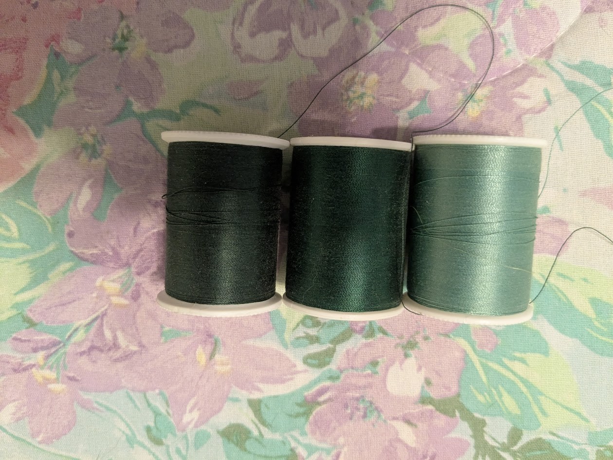 Coats & Clark All Purpose Green Sewing Thread Lot of 3 spools