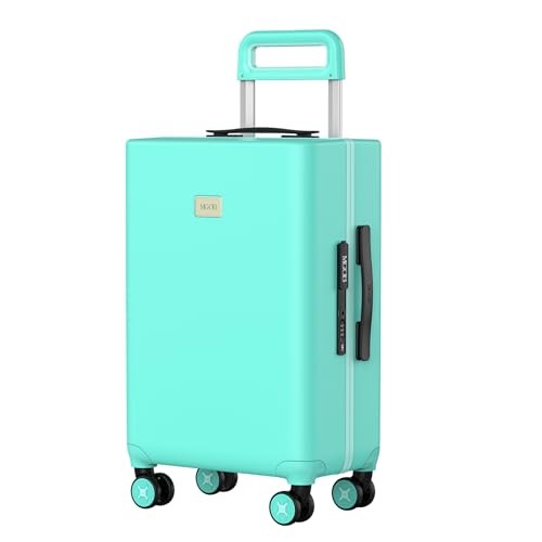 Carry-on Luggage Zipperless for Women, Hardside Rolling 20 Inch Light Green