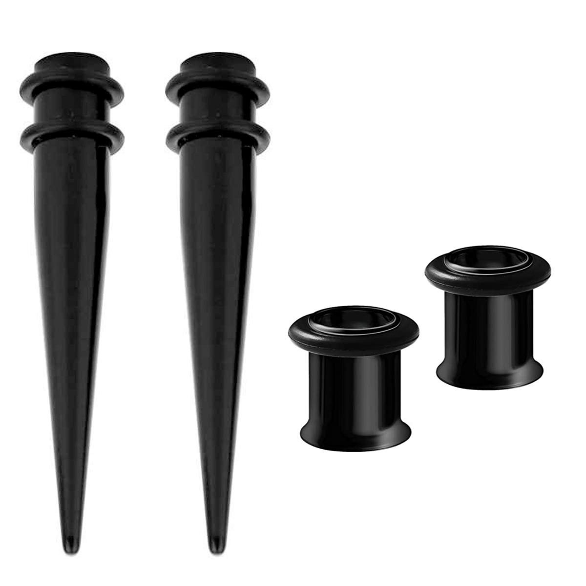 1g 7mm 2 Pairs 316L Steel Tapers and Tunnels Ear Stretching Kit Gauges Gaugin...