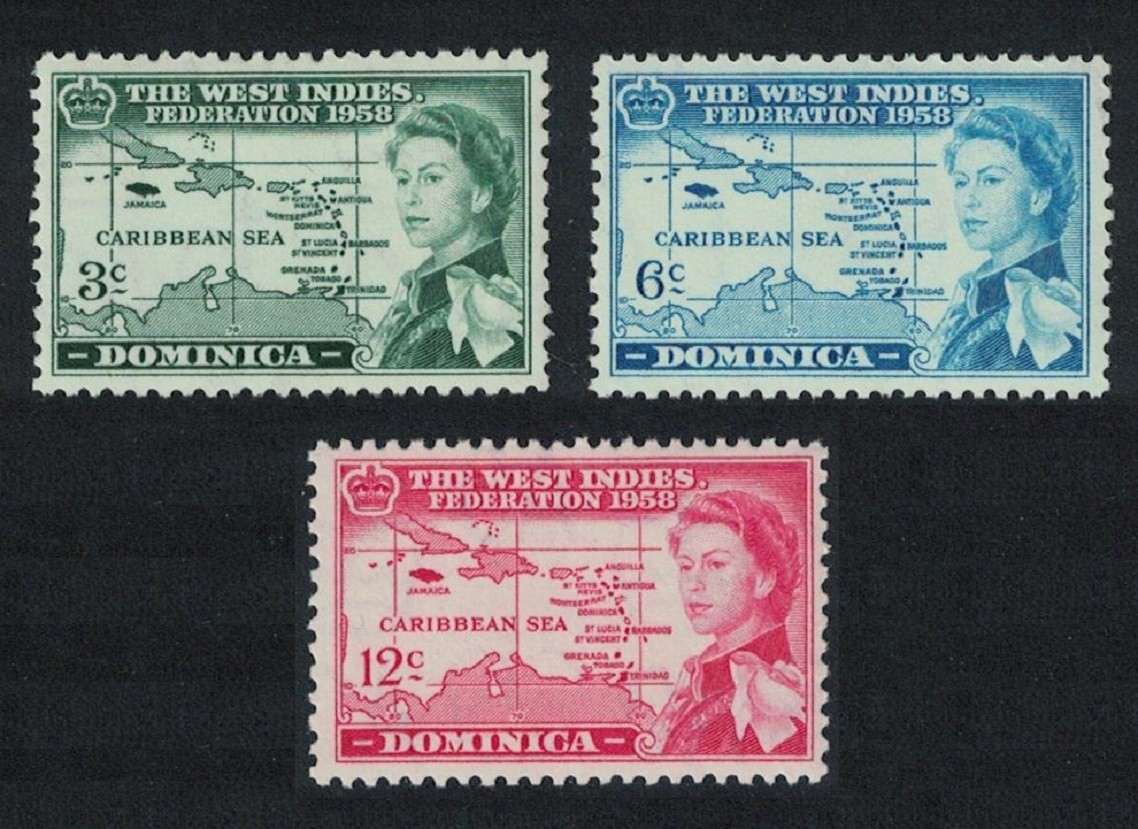 Dominica British Caribbean West Indies Federation 3v 1958 MNH SG#159-161