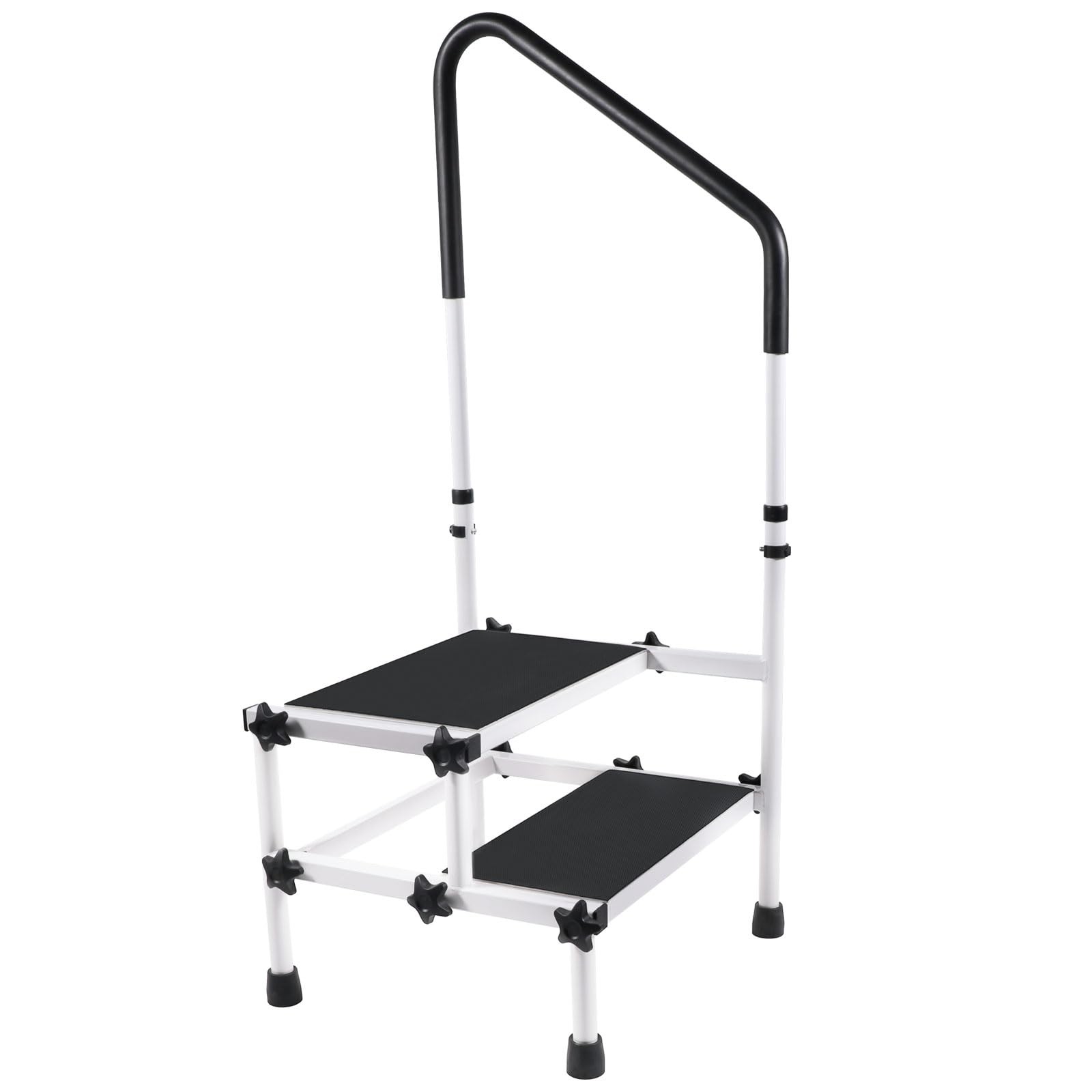 Medical 2 Step Stool Ladder with Handrail Handle for Elderly Seniors Kitchen