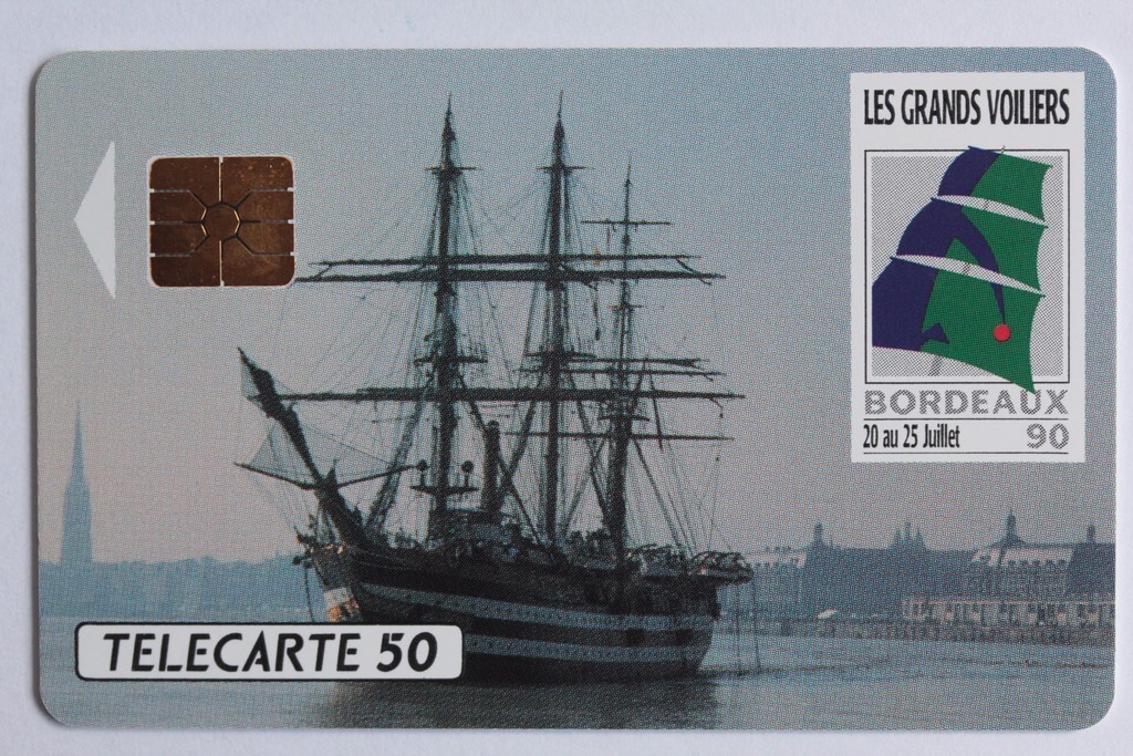 France Privée smart card, Tall Ships Bordeaux 1990 (54697)