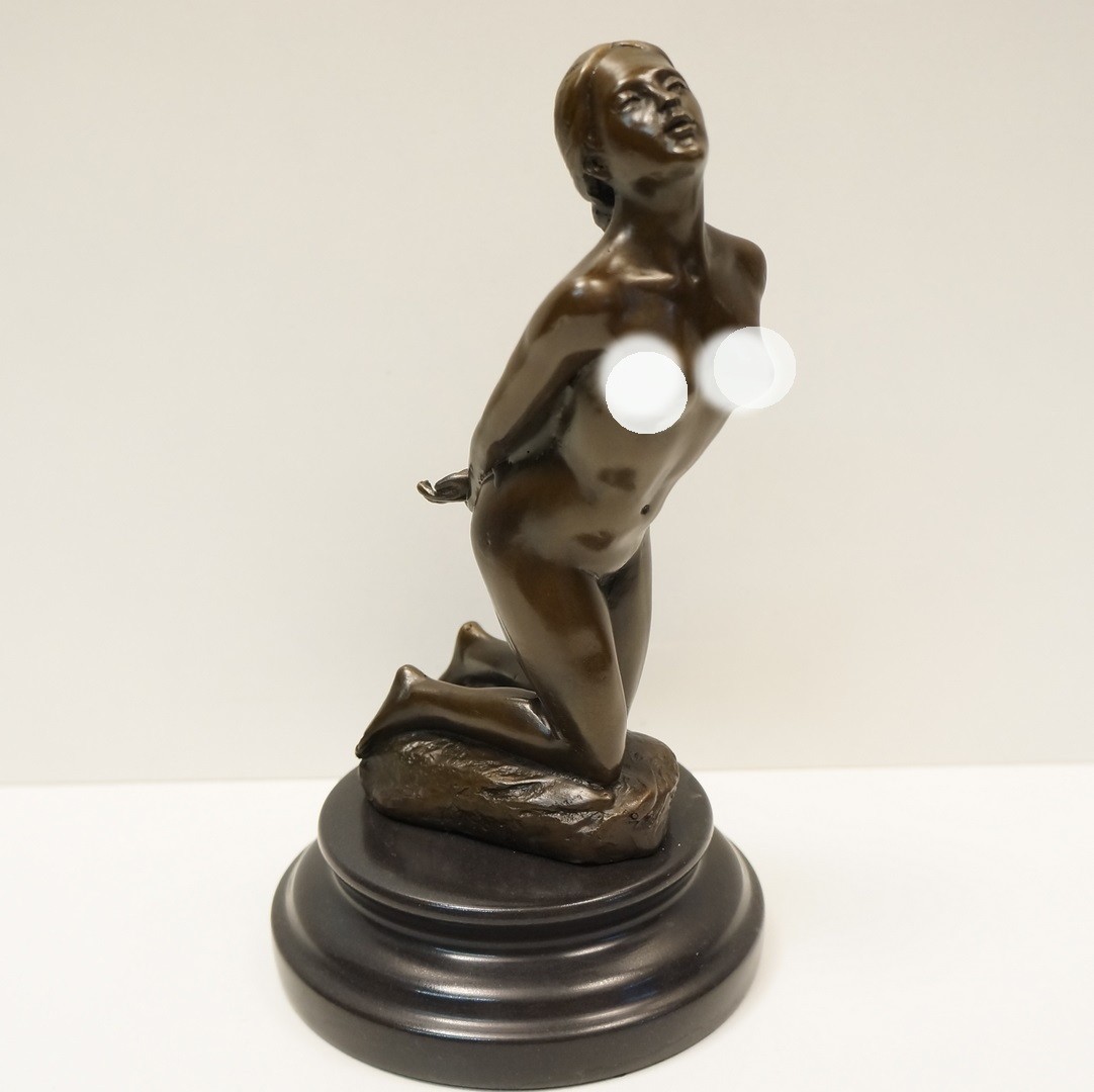 Statue Sculpture Dancer Sexy Pin-up Art Deco Style Art Nouveau Style Bronze