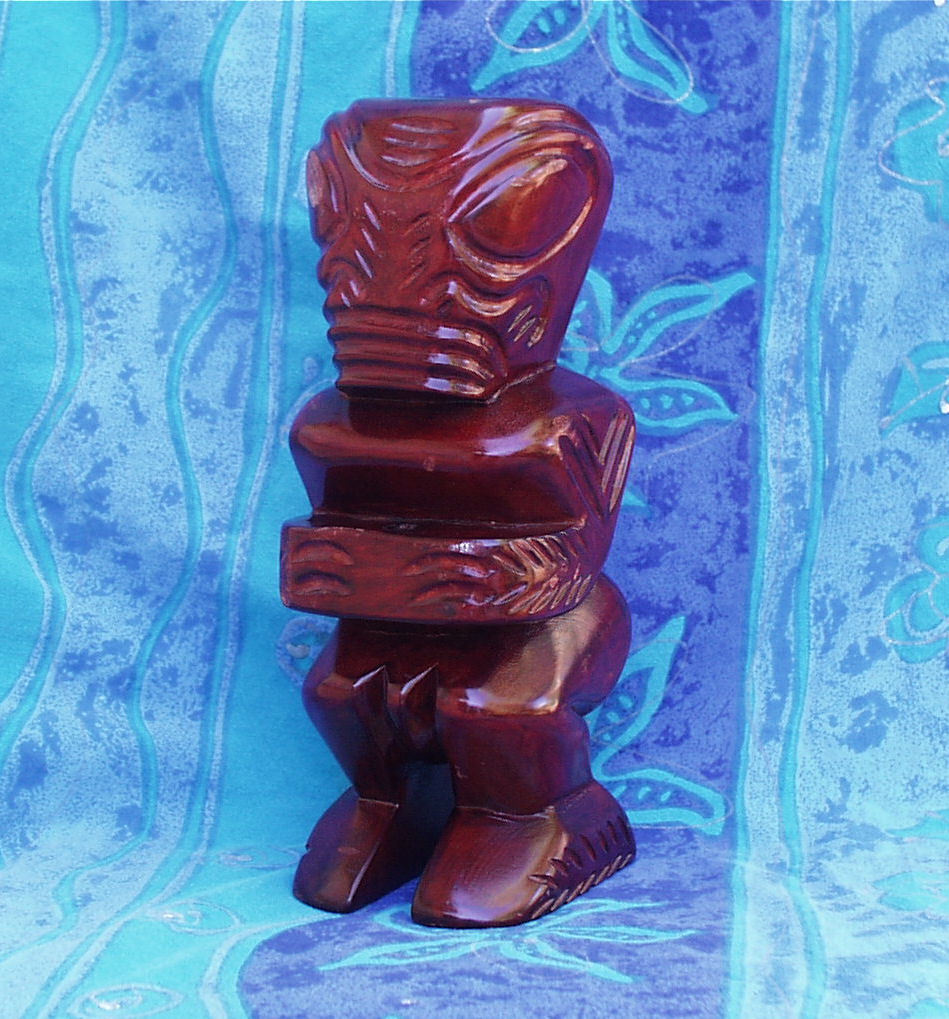 VINTAGE MARQUESAS ISLANDS FRENCH POLYNESIAN CARVED WOOD TRIBAL SCULPTURE