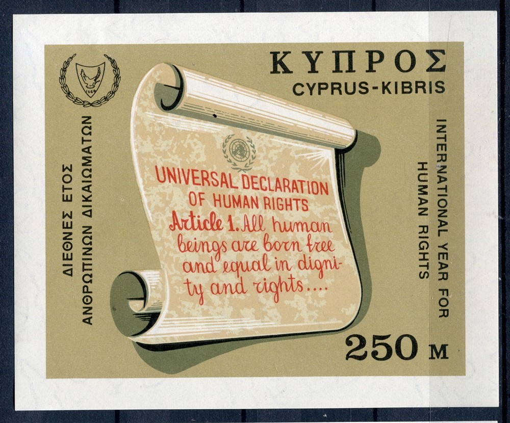 CYPRUS; 1968 early Human Rights issue MINT MNH Unmounted SHEET