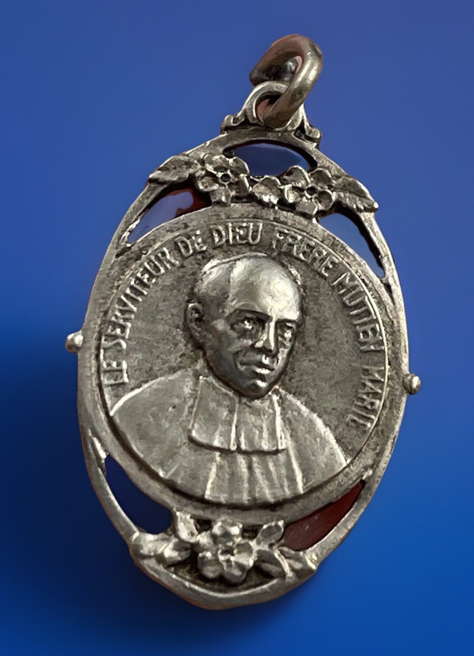 Vintage Catholic Frere Mutien Marie Malonne Silver Tone Religious Medal