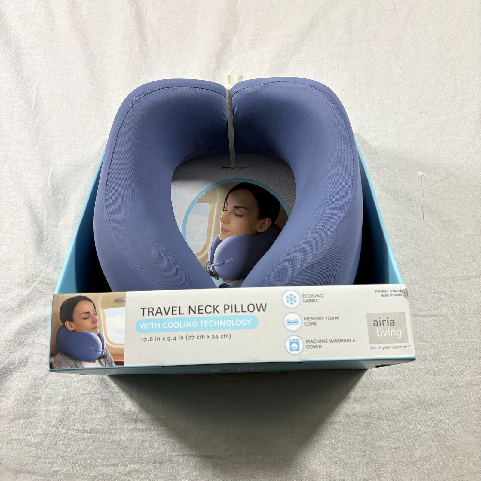 Airia Living Travel Neck Pillow Purple NEW
