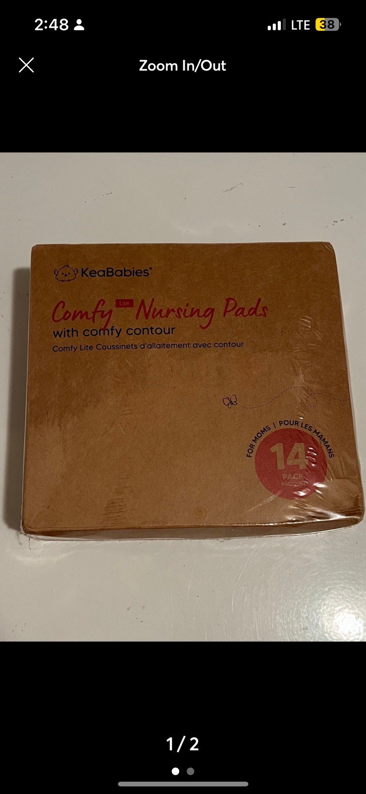 Keababies comfy nursing pads with comfy contour 14 pack white XL