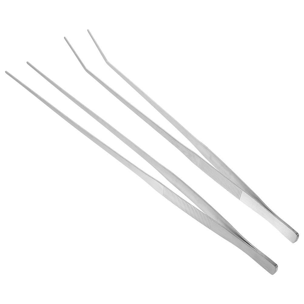 2pcs Stainless Steel Tweezers Long Aquarium Tweezers Reptile Feeding Tongs