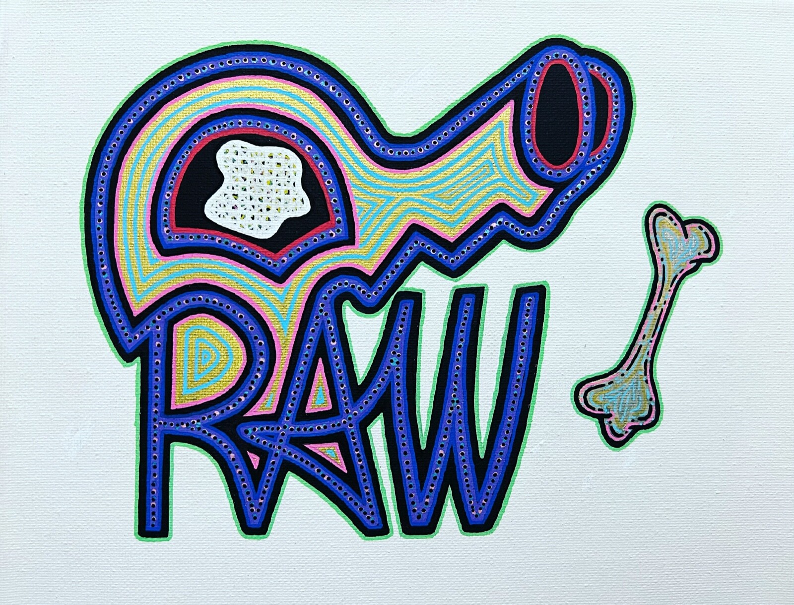 RAW HEAD #55 "BONE" 1of1 NFT, The RAW HEADs Collection by RabidArtWork.