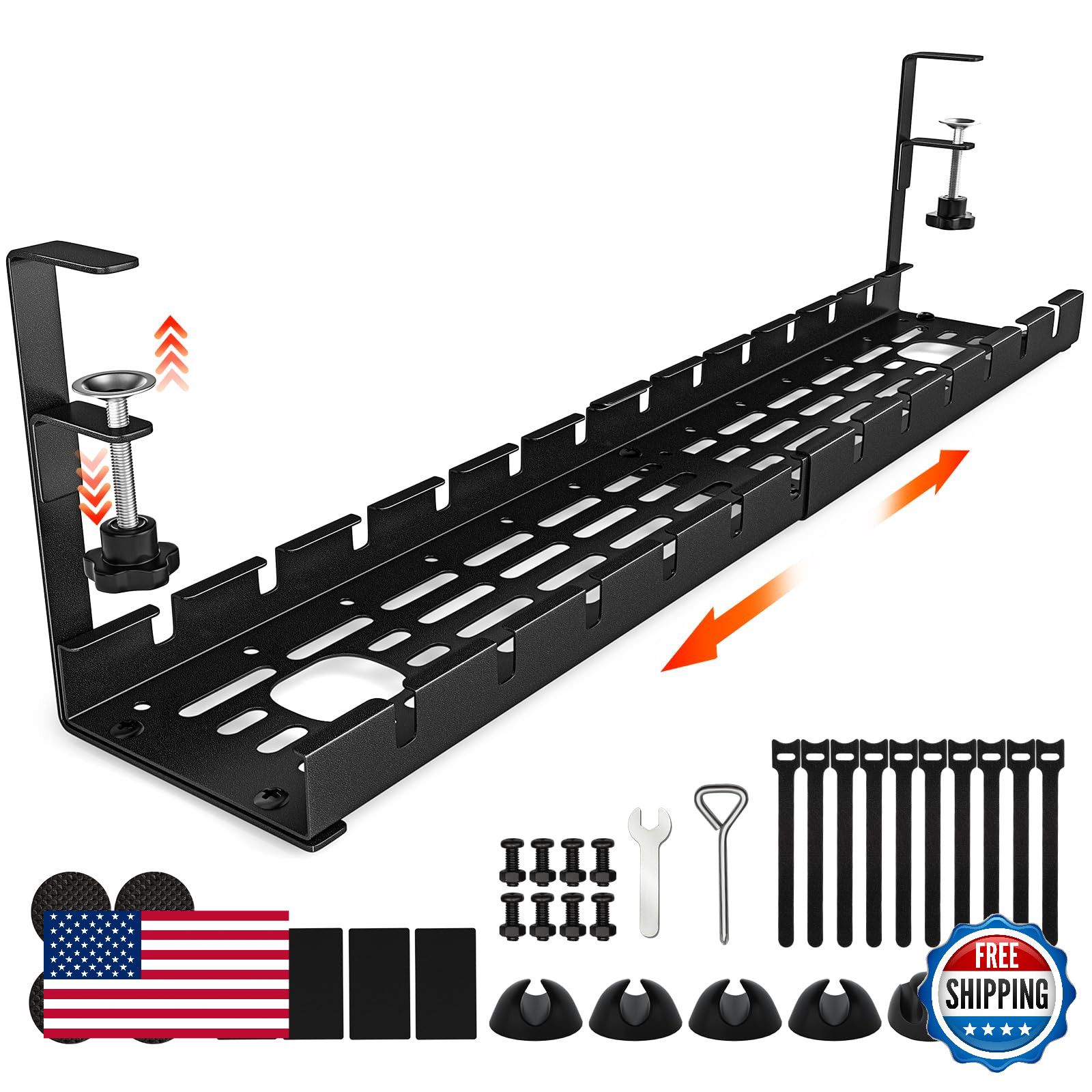 Shikha 15.7-31" Retractable Under Desk Cable Management Cord Organizer Clamp