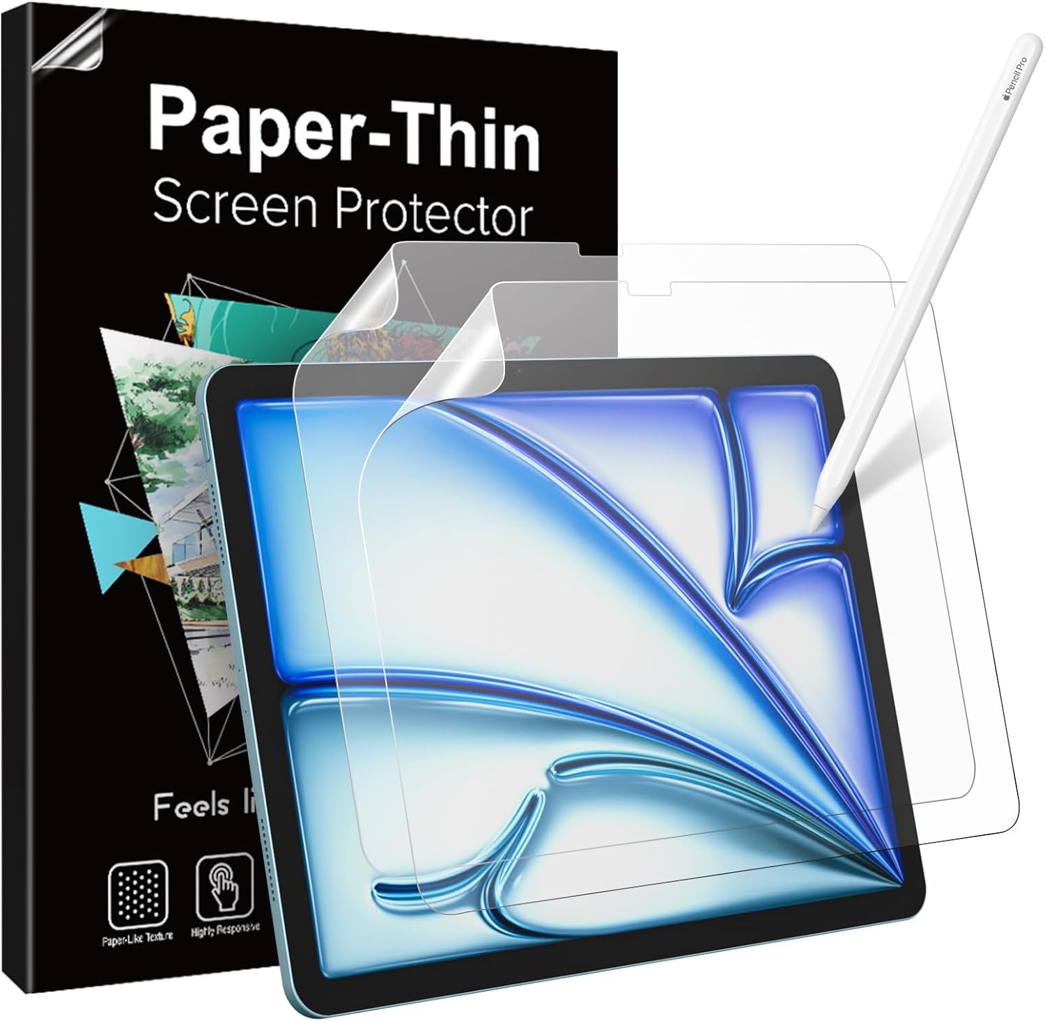 Case for iPad Air 11 Inch, Anti Glare PET Film Screen Protector, Easy to Install