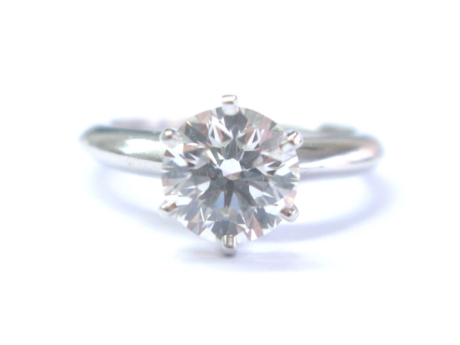 Tiffany & Co Platinum Round Diamond Solitaire Ring 1.70Ct H-VS1