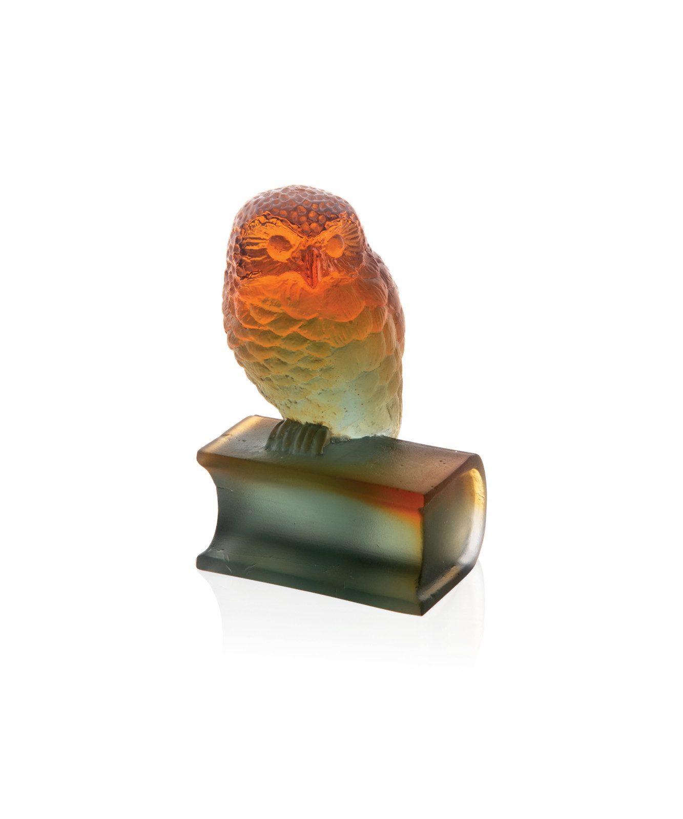 Daum Home Décor - Owl figure book amber gray captur gessence crystal - 03465-1