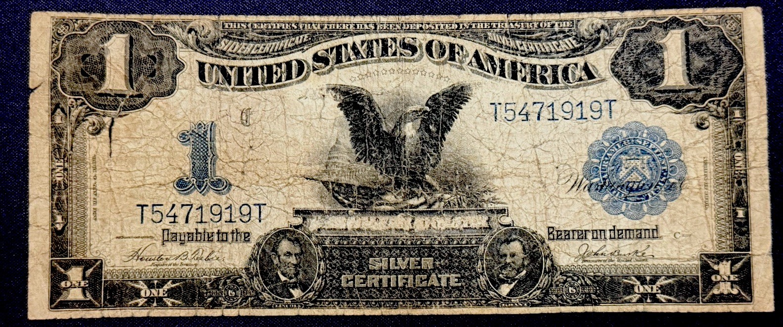 1899 $1 US Black Eagle Large Silver Certificate 
