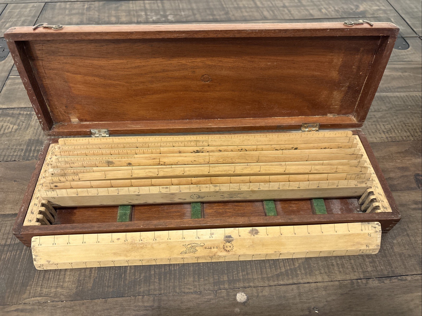 Keuffel Esser Co Drafting Ruler Set Vintage Boxwood